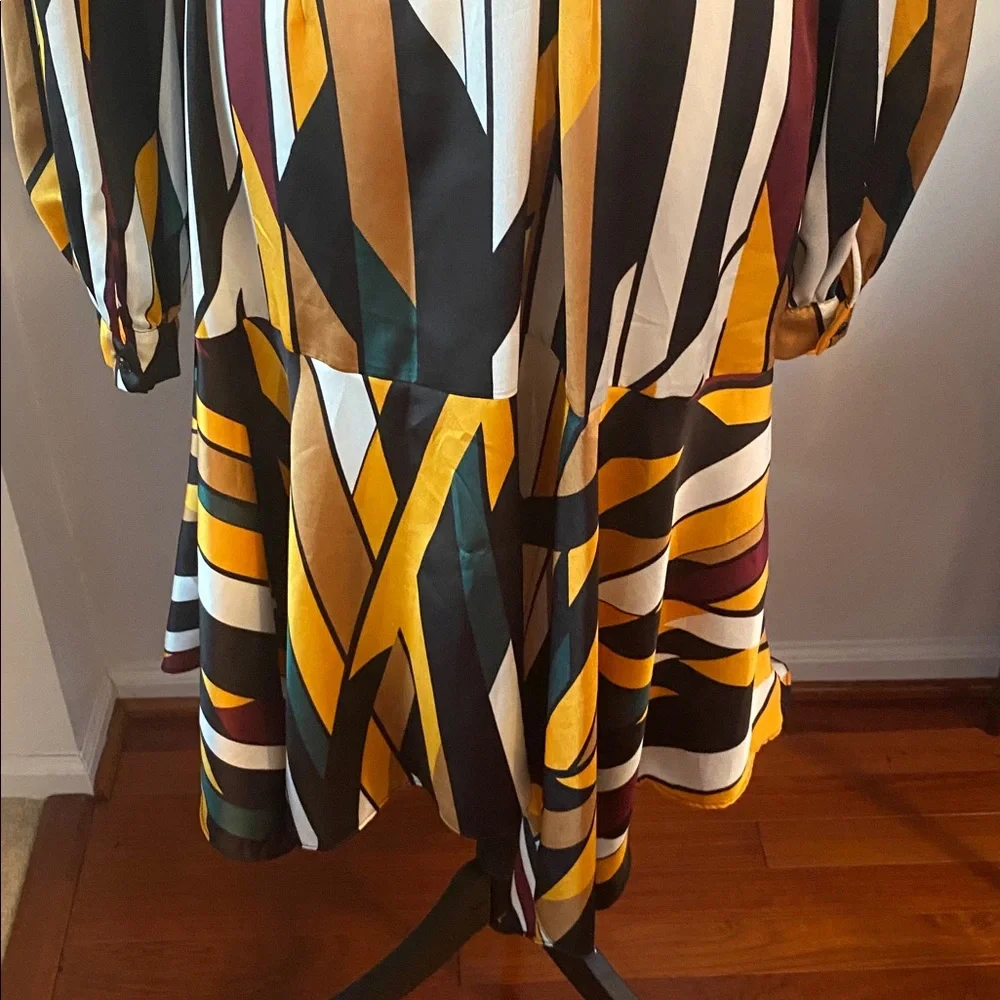 Karl Lagerfeld NWT stripped retro look dress asymmetrical size 14 - Picture 8 of 13